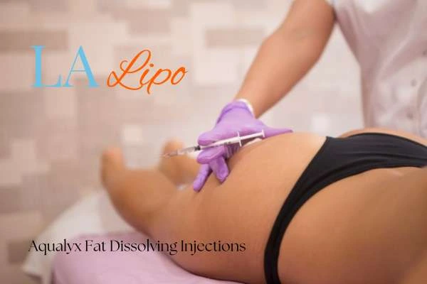 Woman having fat dissolving injections Longbridge on thighs