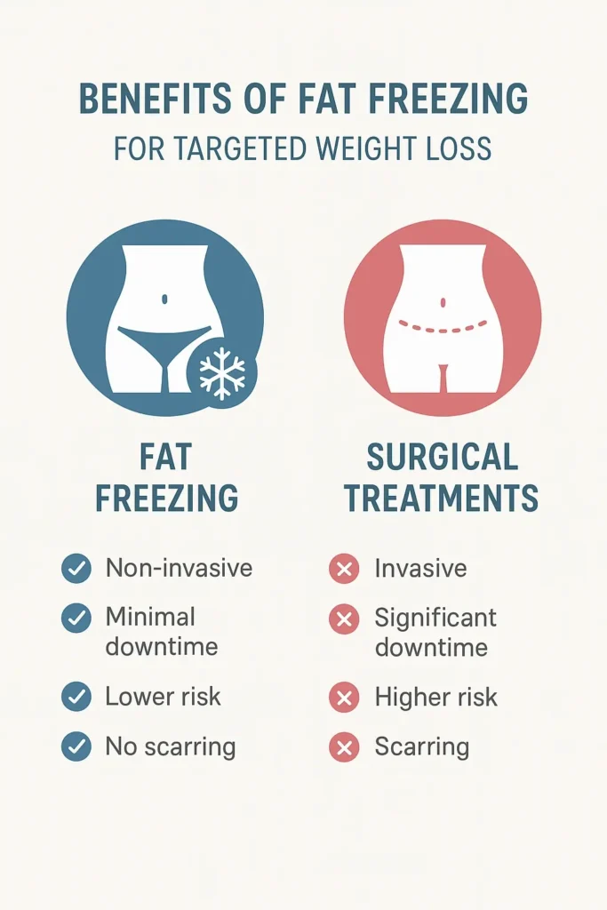graphic showing the benefits of fat freezing Longbridge