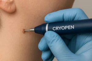 Person receiving skin tag removal Longbridge